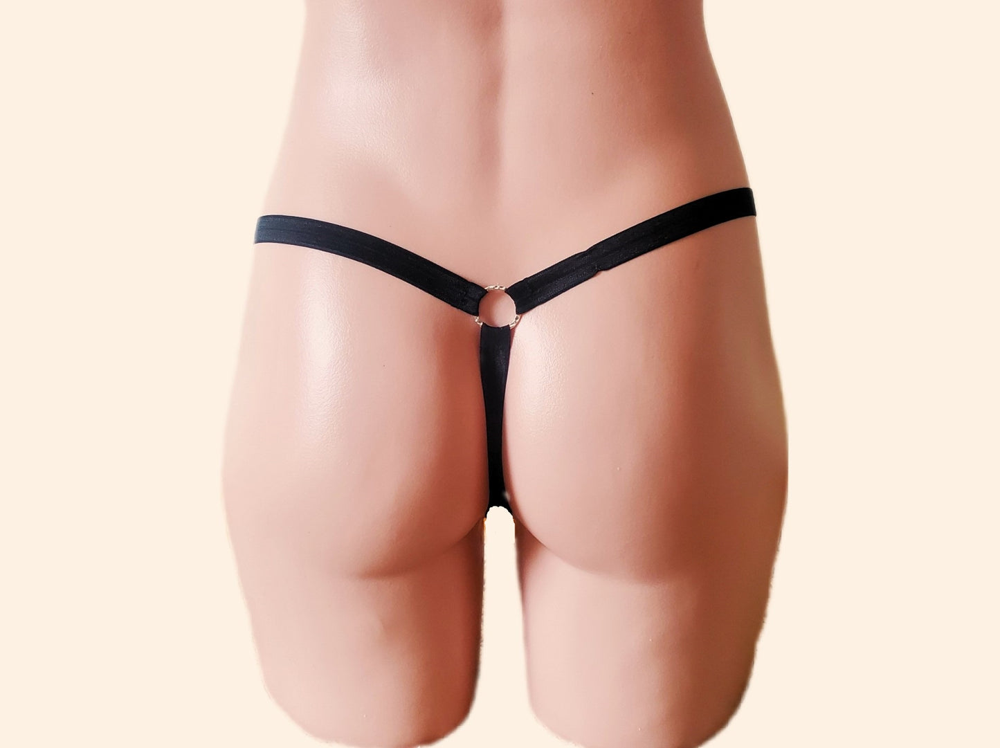 BDSM Crotchless O Ring Thong Lingerie Panty