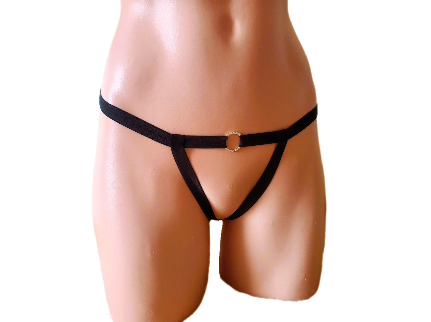 BDSM Crotchless O Ring Thong Lingerie Panty