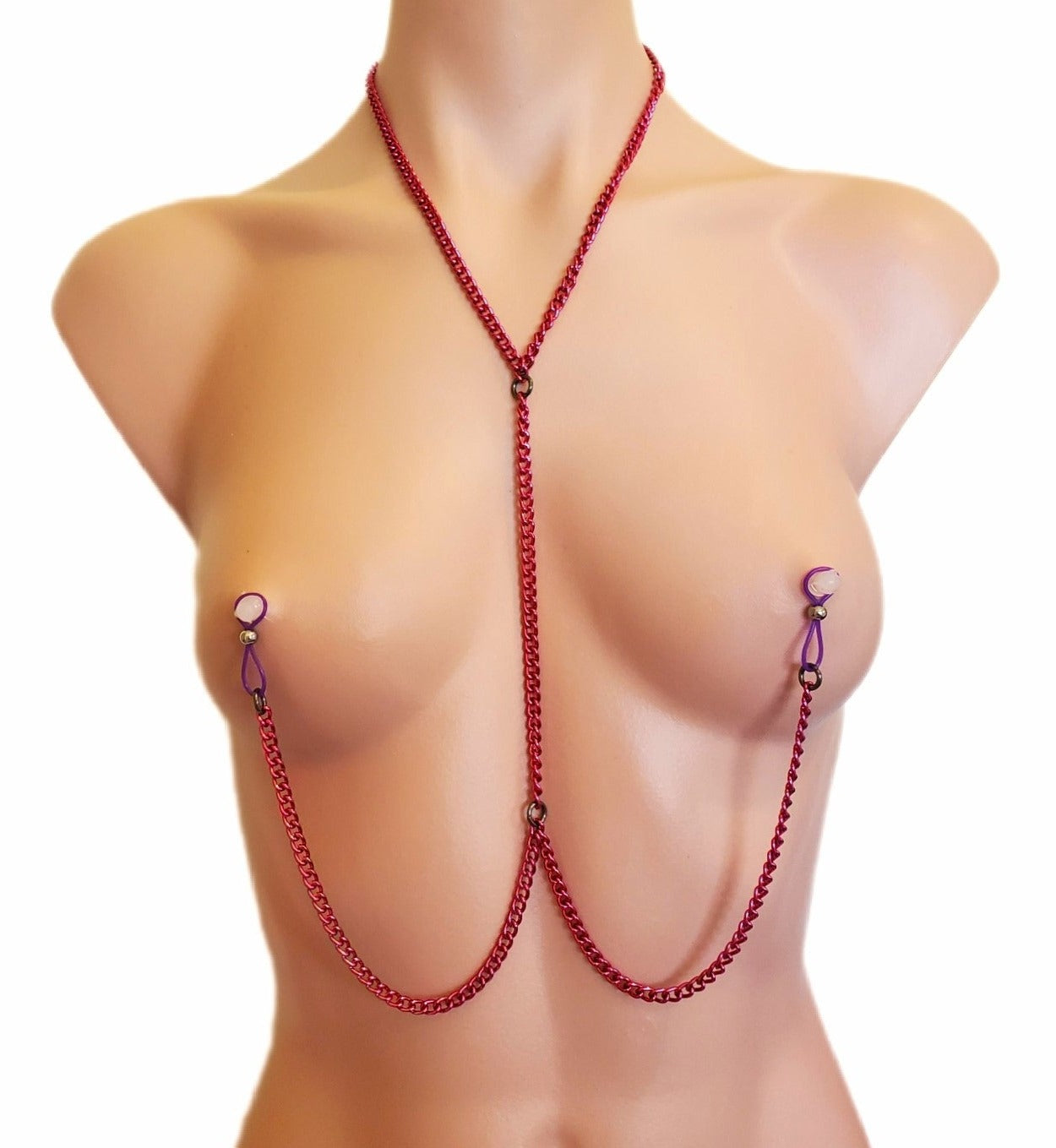 Pink Necklace To Nipple Chain, Non-pierced Jewelry