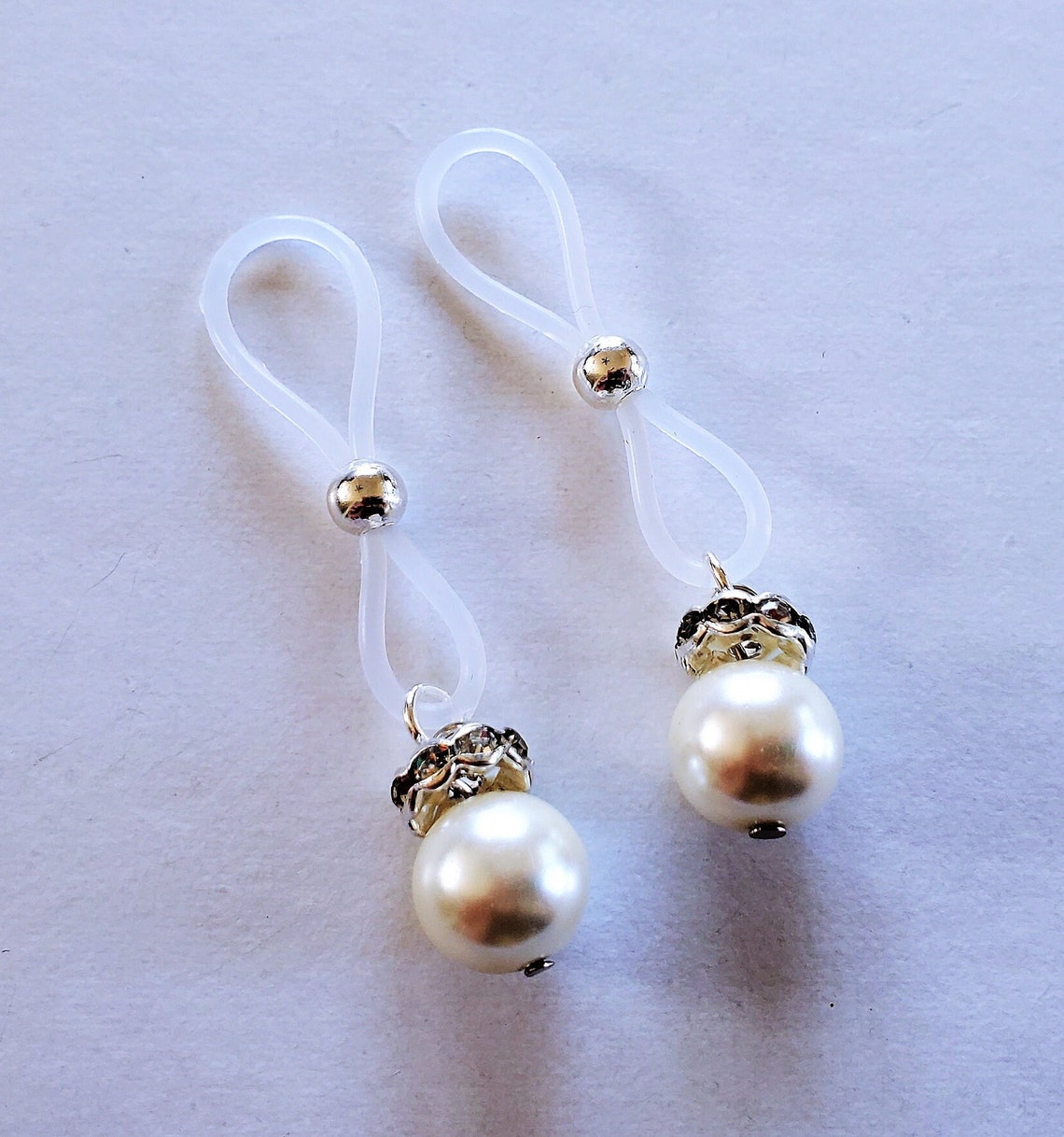 Deluxe Clip On Pearl Nipple and Labia Jewelry Set