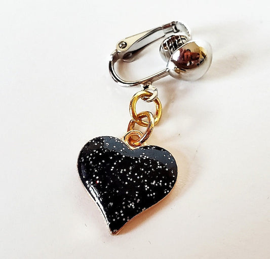 Glitter Heart Lingerie Clip On Pussy Jewelry Clit Clip