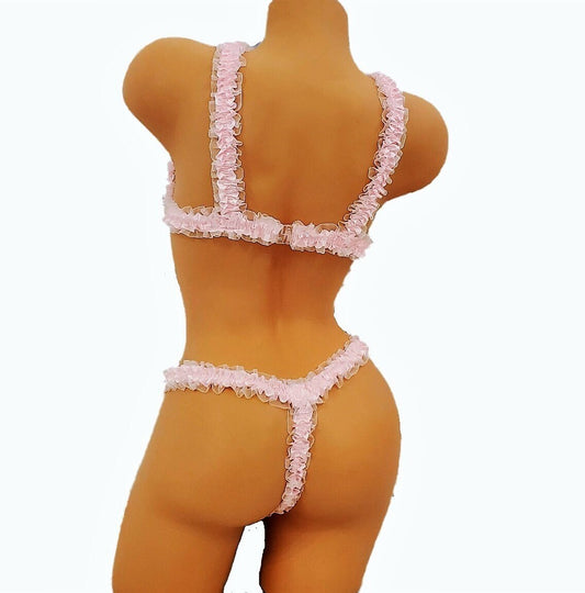 Pink Ruffle Lingerie Set