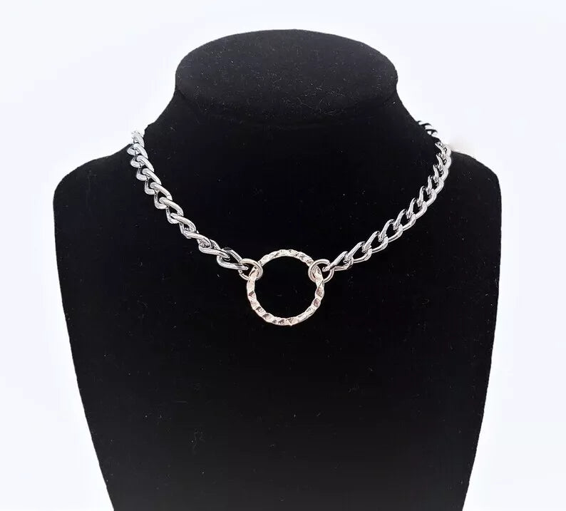 Submissive BDSM Day Collar O Ring Necklace Jewelry