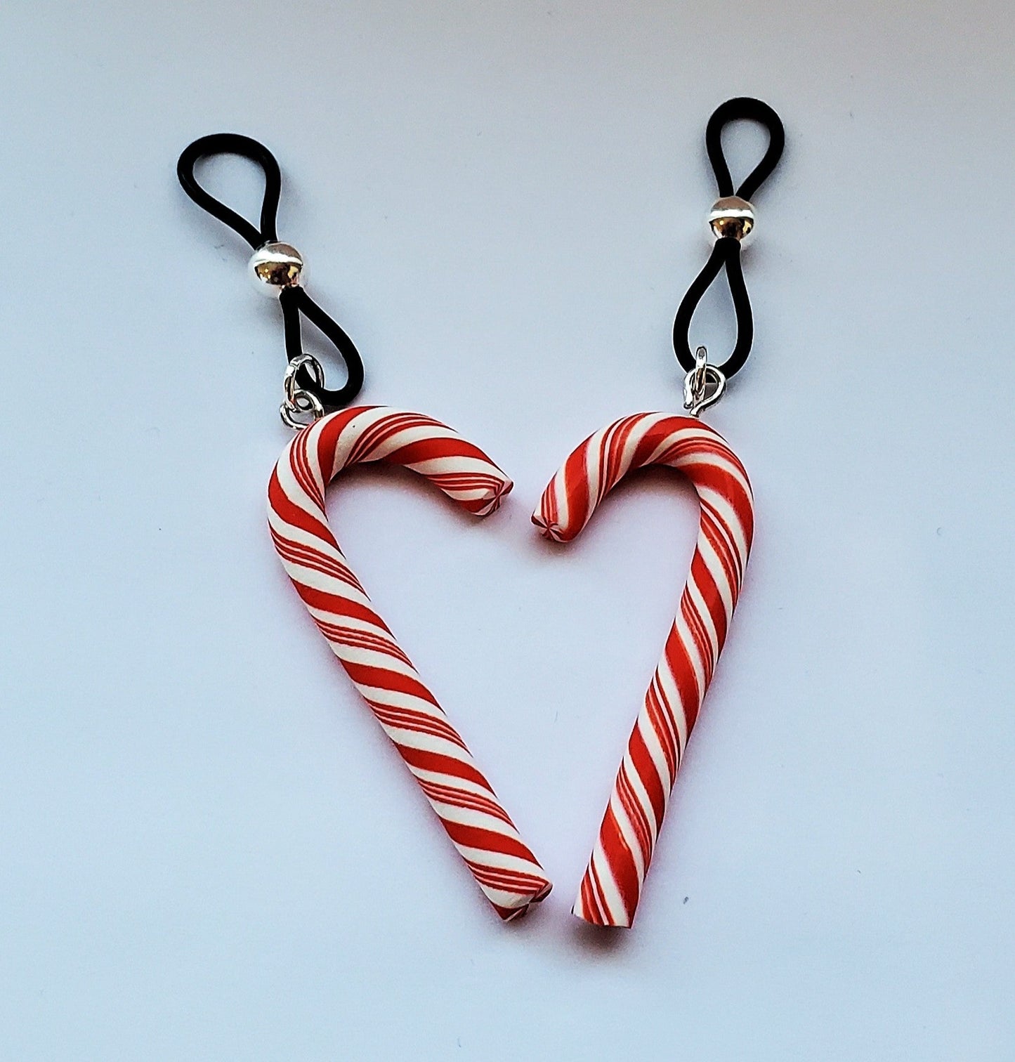 X-Mas Candy Cane Nipple Nooses, Sexy Christmas Lingerie Jewelry