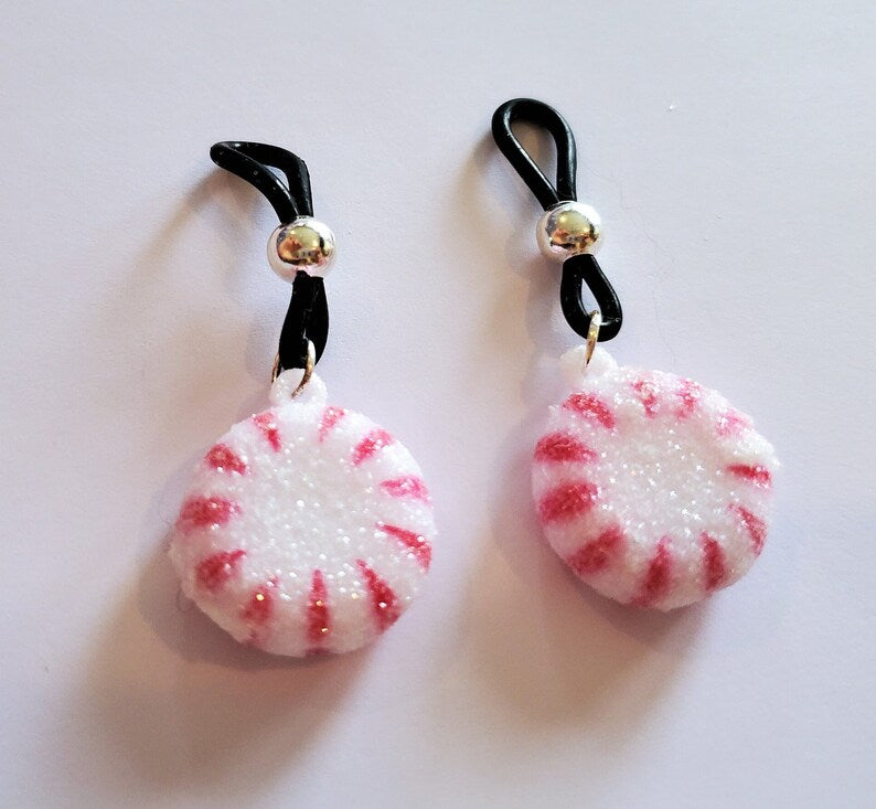 Peppermint Twist Non-Pierced Nipple Noose Christmas Jewelry