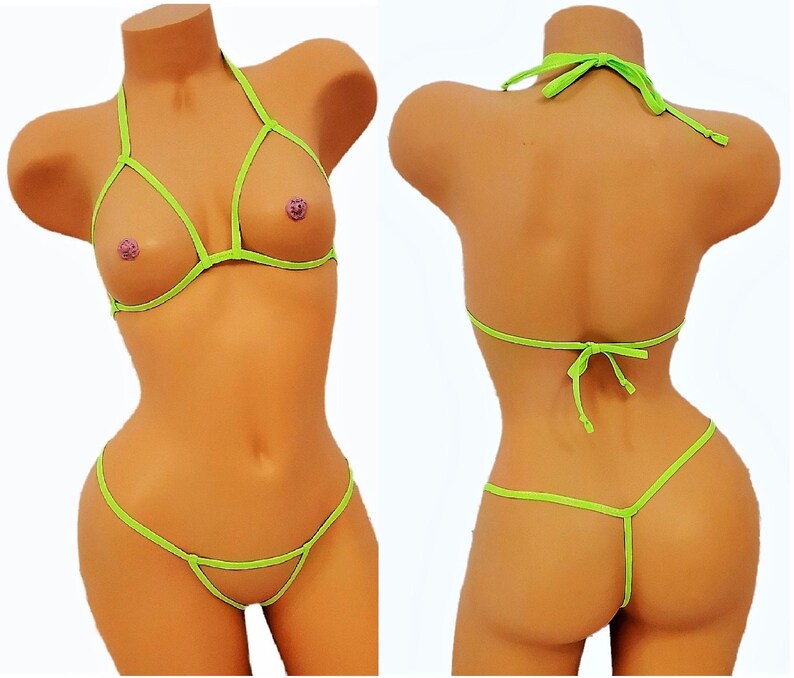 Micro Uncensored Neon String Bikini Set