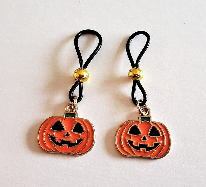 Halloween Pumpkin Nipple Noose Jack-O-Lantern Nipple Jewelry