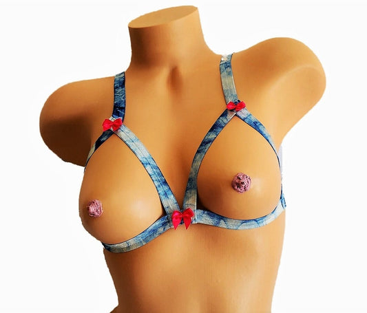 Blueberries and Cream Open Cup Lingerie Bra