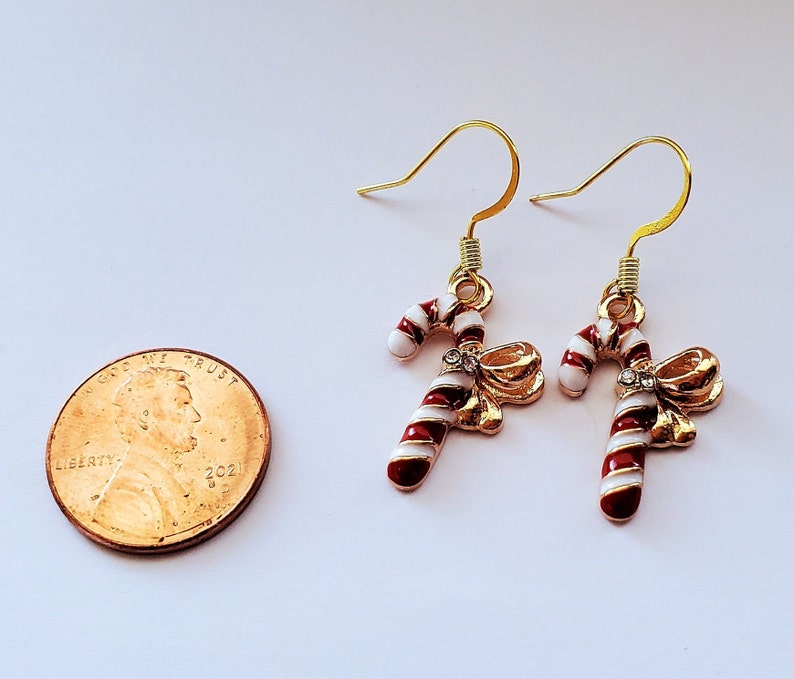 Christmas Candy Cane Earrings Drop Dangle Christmas Jewelry Xmas Earrings