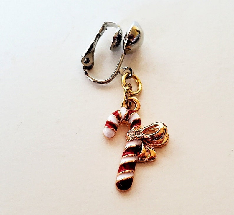 Candy Cane Christmas Lingerie Clip On Pussy Jewelry, Erotic Labial Clip