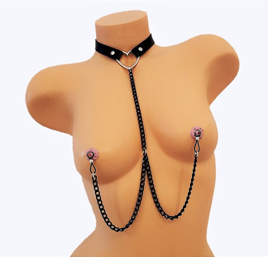 Necklace To Nipples Choker, Non-Piercing Nipple Chain