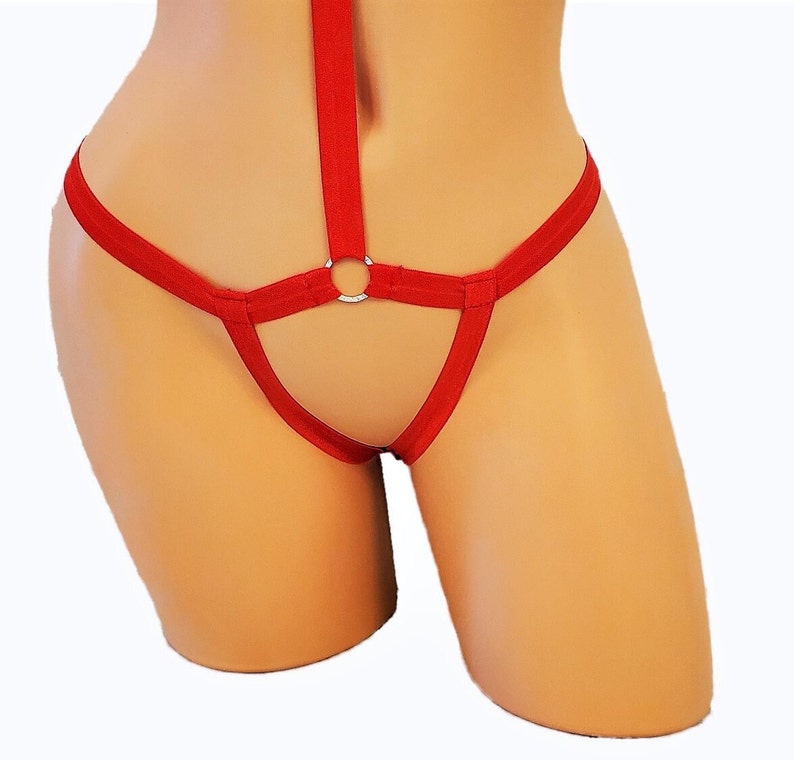 Crotchless Thong Body Suit Harness Lingerie