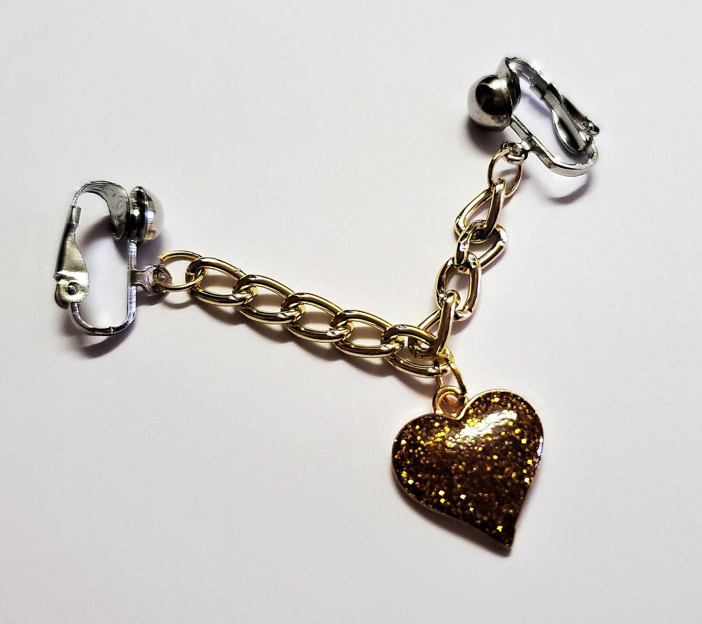 Glitter Heart Intimate Pussy Jewelry, Labial Clip