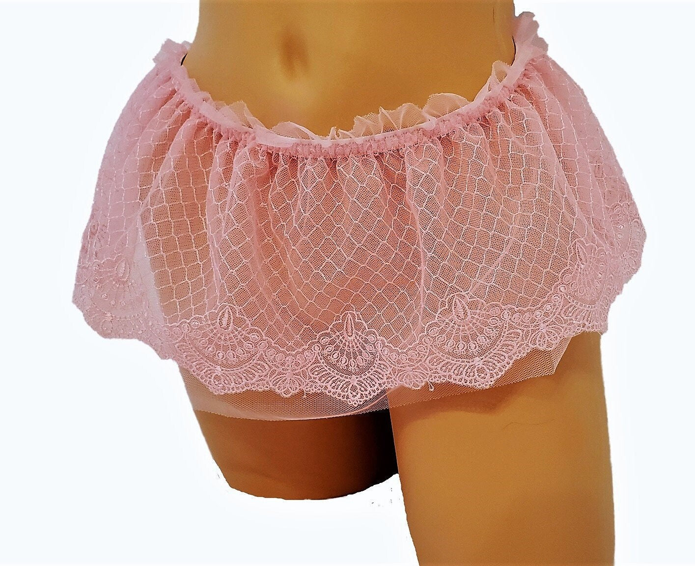 Custom Pink Lingerie Mini Skirt