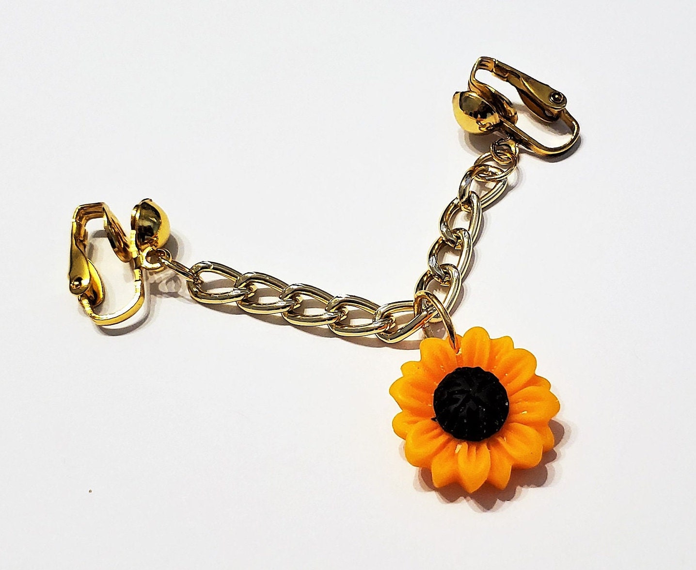 Sunflower Non-Pierced Labia Jewelry, Pussy Clips, Clitoral Lingerie, Clitoral Jewelry, Clit Clamps, Sexy Vaginal Chain, Fake Clit Clip