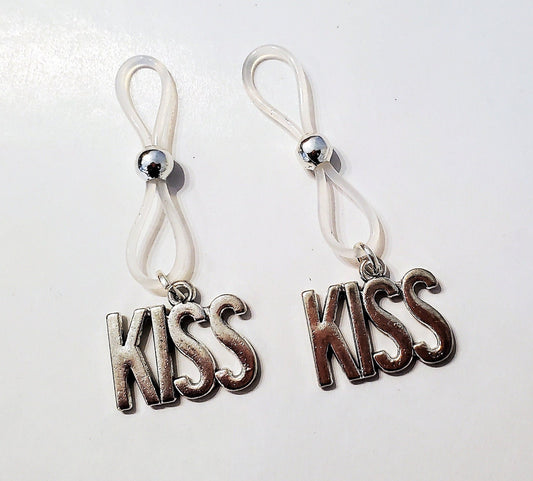 Kiss Non-Pierced Nipple Noose, Fake Nipple Rings, BDSM Nipple Jewelry